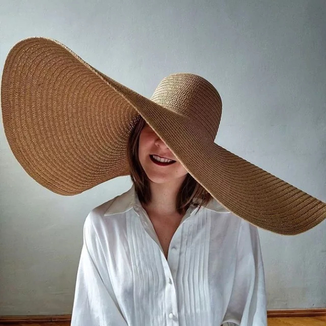 Hat Floppy Wide - Oversized strand strohoeden voor dames Floppy