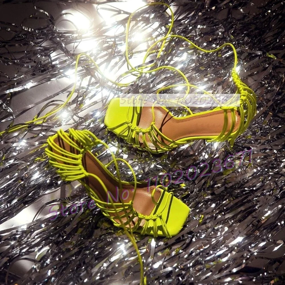 Sandal Strappy Heeled - Chique Met Snoer Gekooide Sandalen Vrouwen