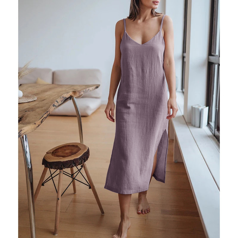 Linen Dress Wrap - Mousseline 100% Katoen Gaas Damesjurk Sexy