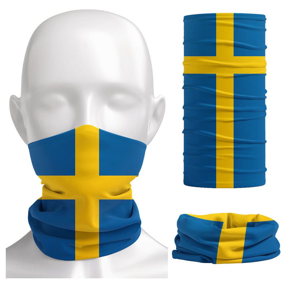 Headband Summer Knit - Zweedse vlag bedrukte bandana hoofddeksels rijmuts