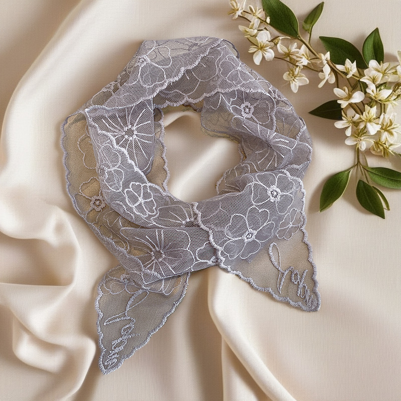 Headband Summer Knit - Kant Franse zijden sjaal Retro dameshoofdband,