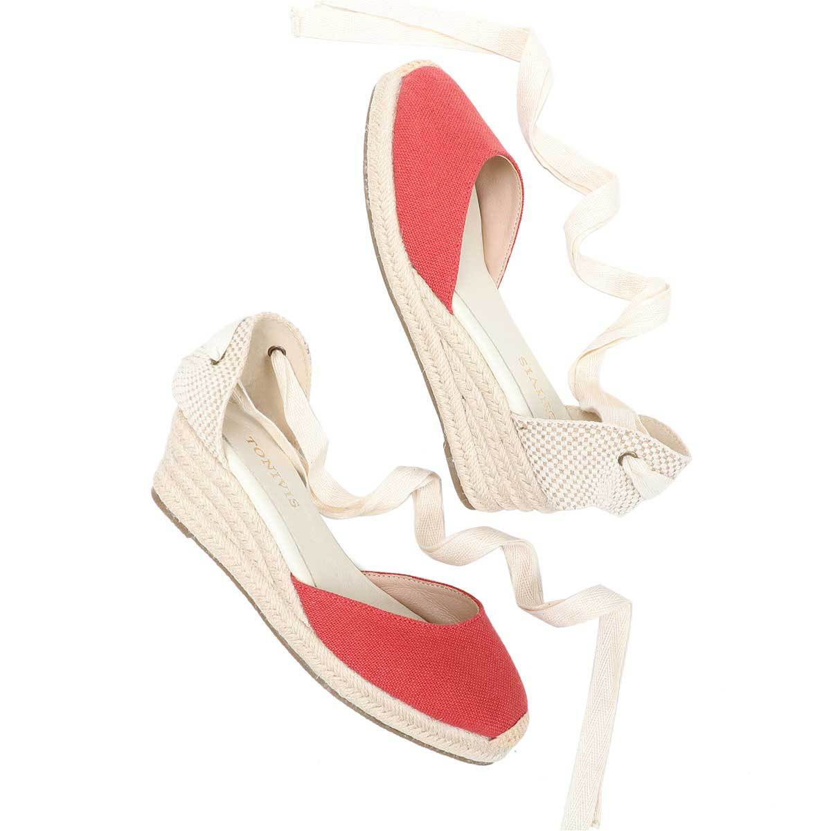 Wedge Espadrille Women - Dames Espadrilles met sleehak, vetersluiting, comfortabele