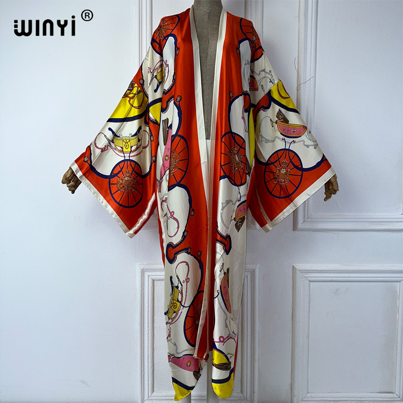 Cover Up Kaftan - WINYI boho print Kimono Zomer Vest