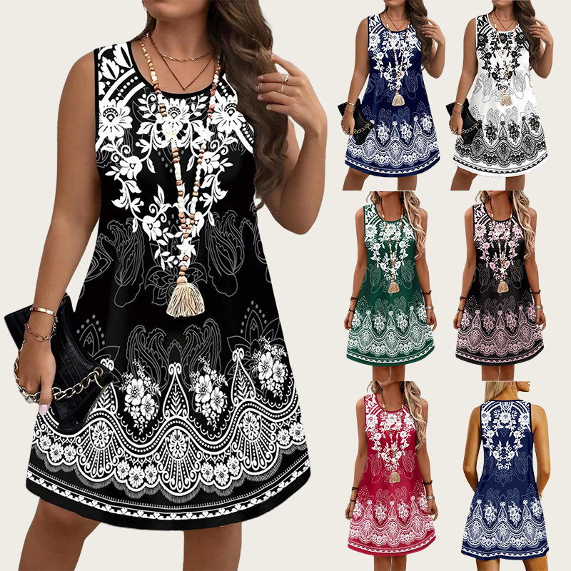 Romper Floral Print - Etnische stijl vintage jurken 2026 zomer