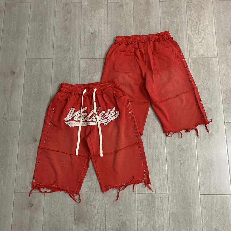 Shorts Denim Frayed - VALLEY Heren Zwarte Casual Shorts met