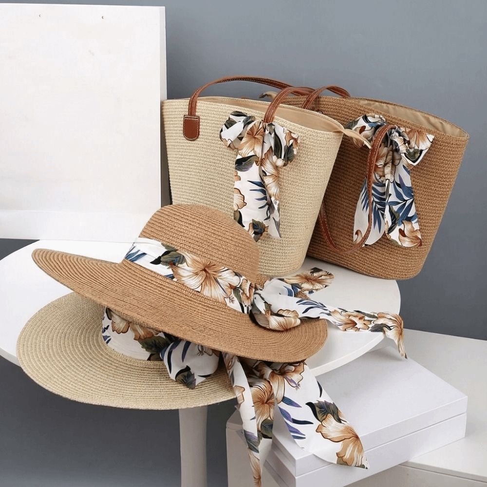 Tote Bag Beach - Draagbare strohoed met grote capaciteit, modieuze,