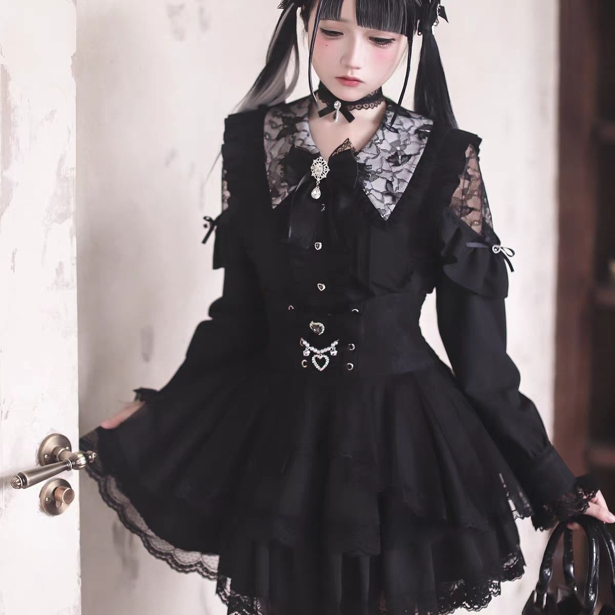Blouse Off Shoulder - Harajuku Kawaii Roksets Dames Zoete Kant