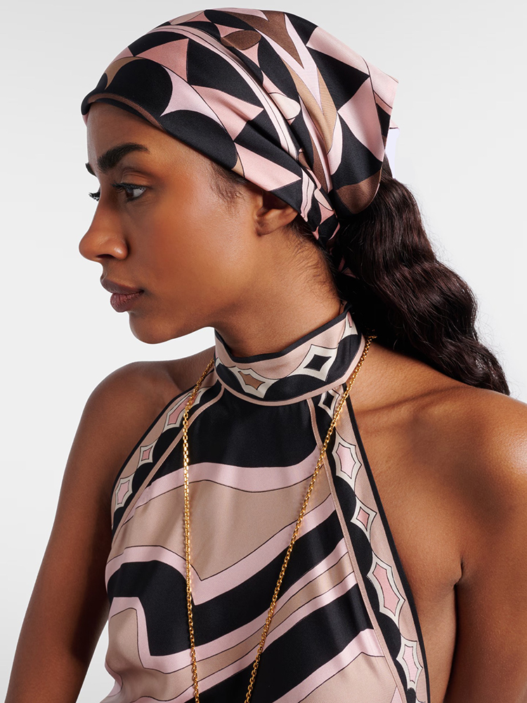 Headband Summer Knit - Zomermode Strandresort Geometrische print zijden hoofddoek