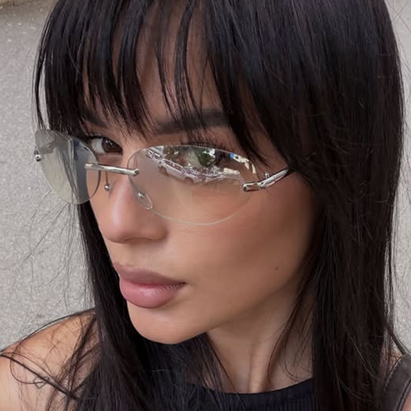 Sunglasses Cat Eye - Randloze ovale zonnebril voor heren dames
