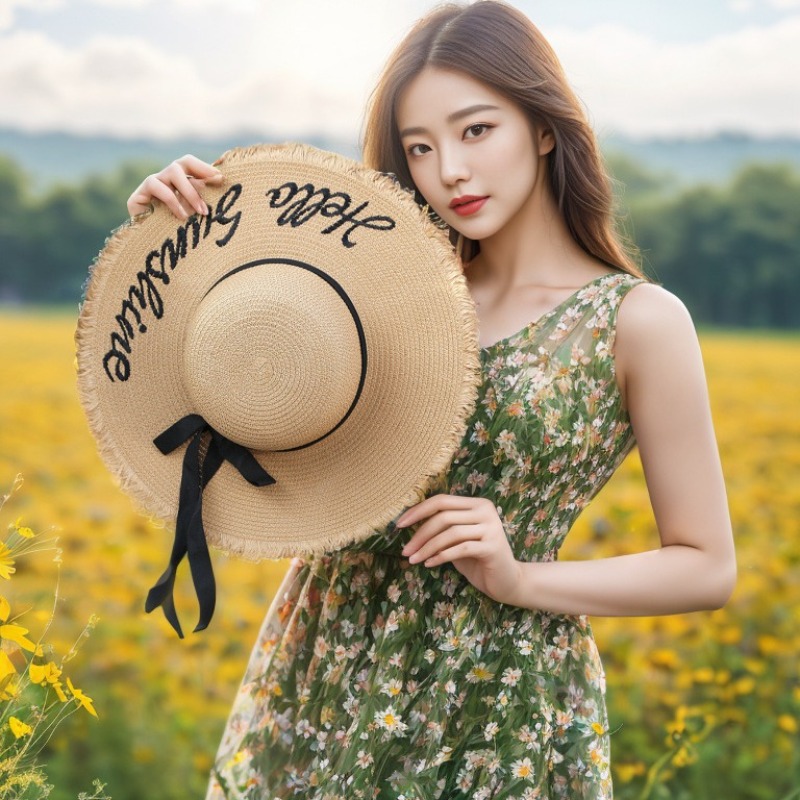 Hat Floppy Wide - 1pc Zomer Floppy Strandhoeden voor Vrouwen,