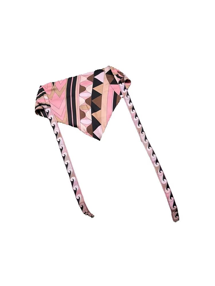Headband Summer Knit - Zomermode Strandresort Geometrische print Zijden hoofddoek