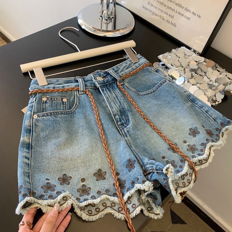 Shorts Denim Frayed - Ademende vintage denim shorts voor dames,
