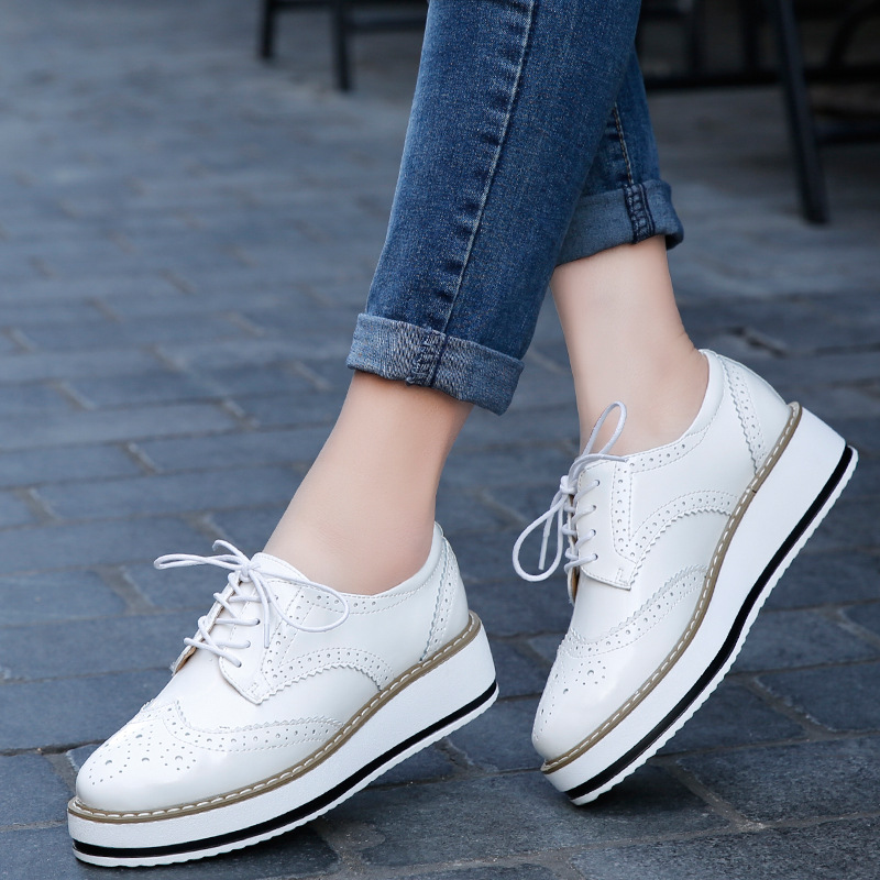 Wedge Espadrille Women - Vrouwen Instappers Schoenen Leer Dikke Hakken