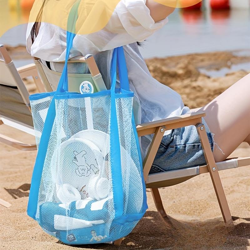 Tote Bag Beach - Meerkleurige zwemtas van groot mesh-materiaal, draagbare