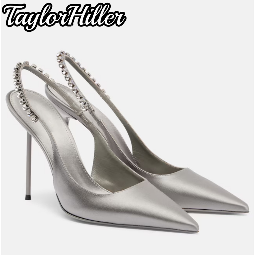 Sandal Strappy Heeled - Luxe sandalen met riempjes, strass steentjes