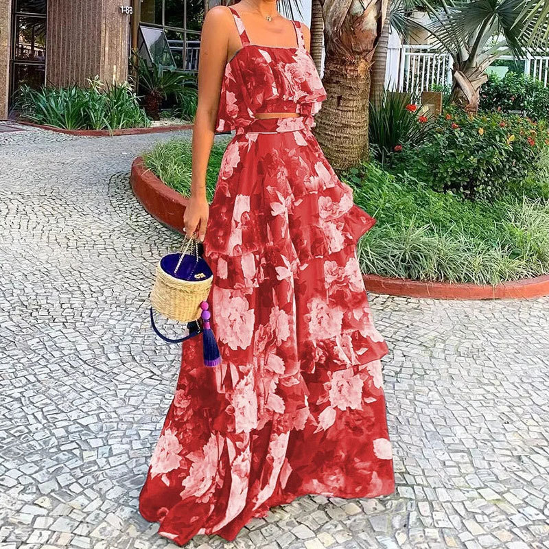 Dames Tweedelige Outfits Bloem - Romper Floral Print recensie en prijs