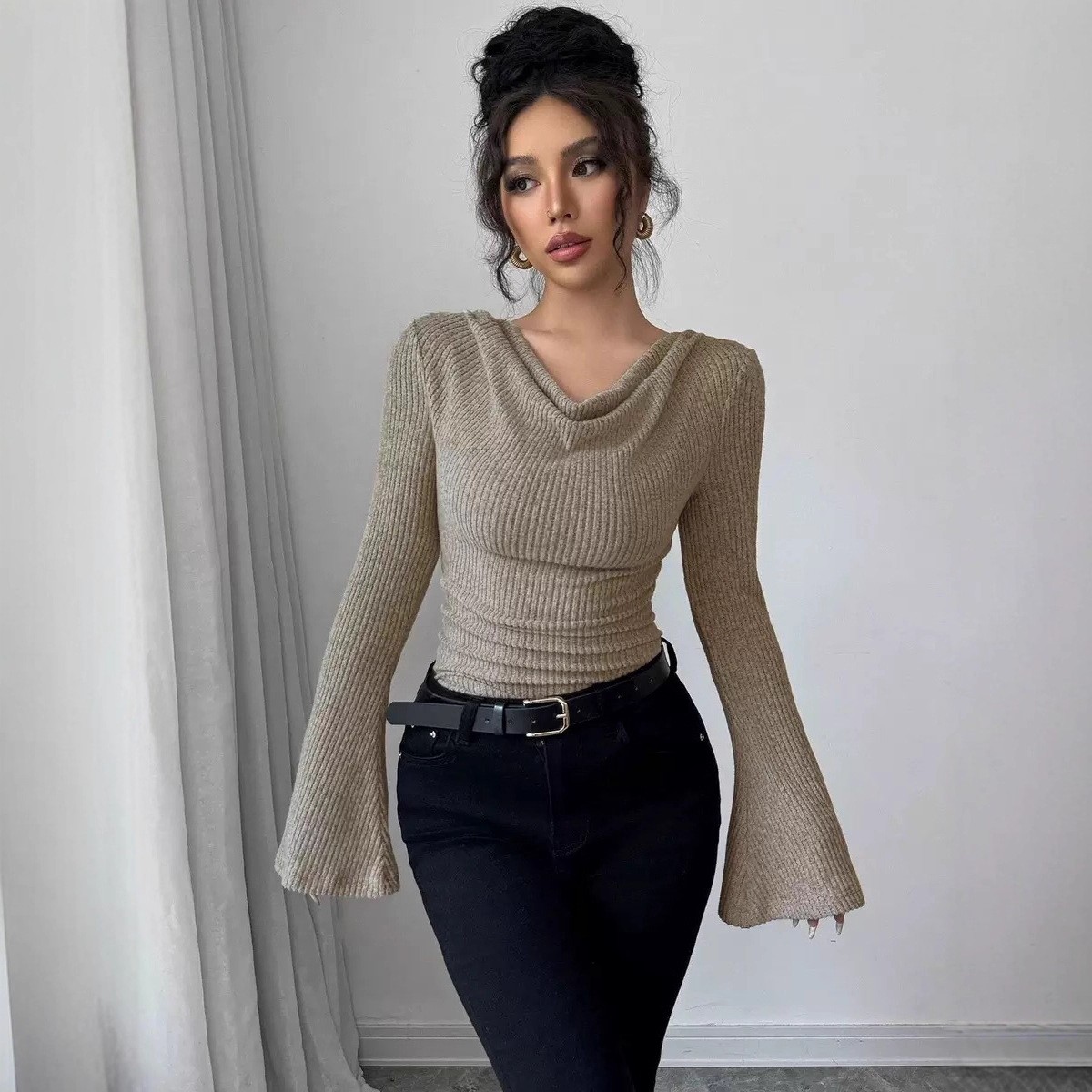 Damesblouse met lange mouwen E - Blouse Off Shoulder recensie en prijs
