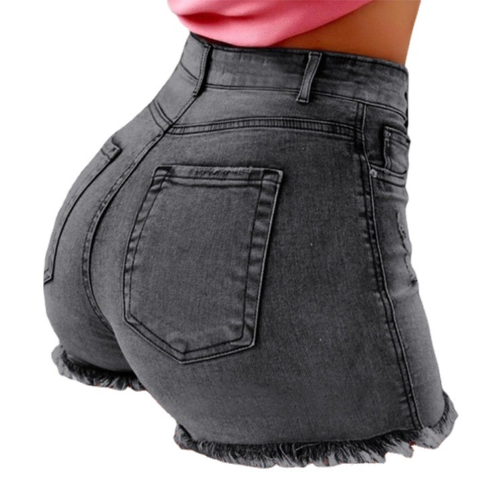 Dames denim shorts met hoge ta - Shorts Denim Frayed recensie en prijs