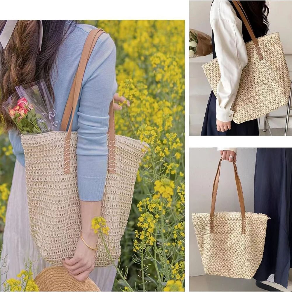 Modevolle effenkleurige geweve - Tote Bag Beach recensie en prijs