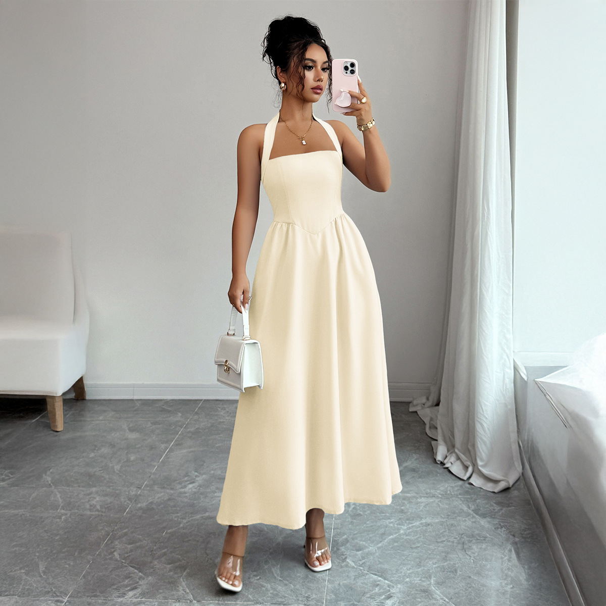 Damesjurk 5 kleuren Halterhals - Maxi Dress Halter recensie en prijs