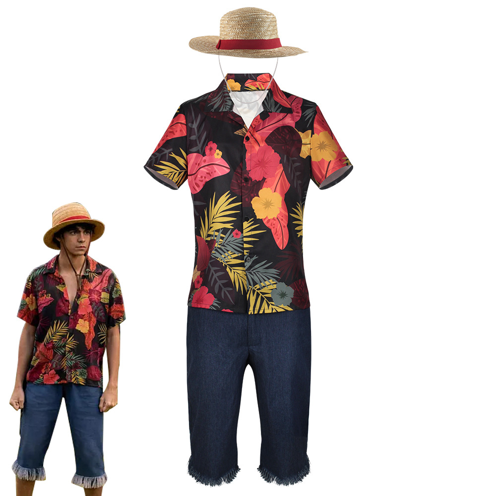 Set met tropisch bloemenoverhe - Shorts Denim Frayed recensie en prijs