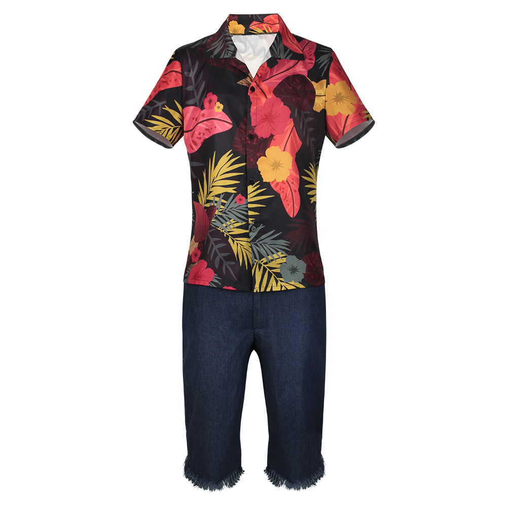 Set met tropisch bloemenoverhe - Shorts Denim Frayed recensie en prijs