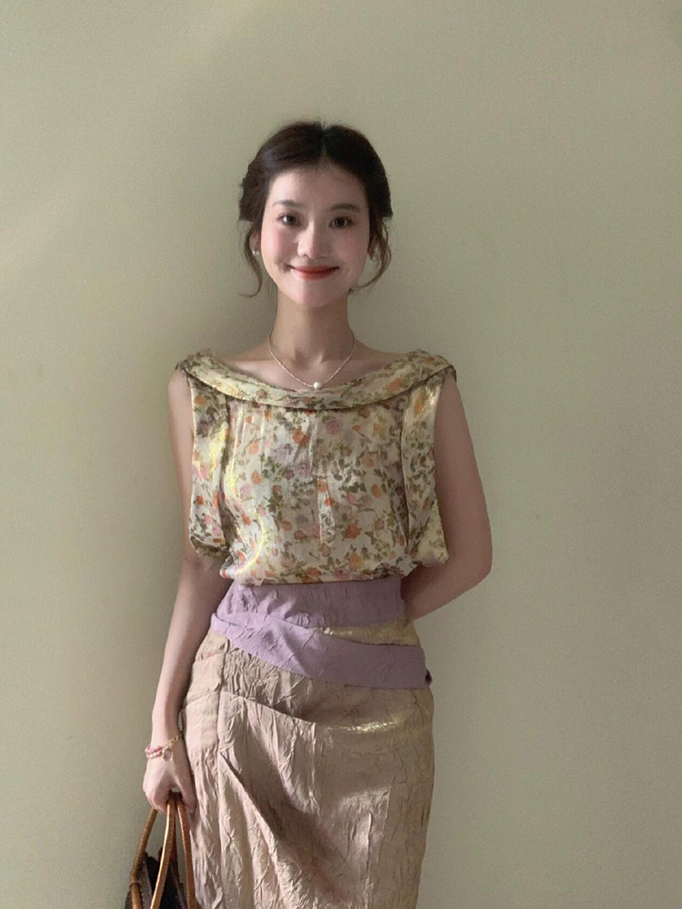 XZY Vintage Bloemige Mouwloze  - Midi Skirt Floral recensie en prijs