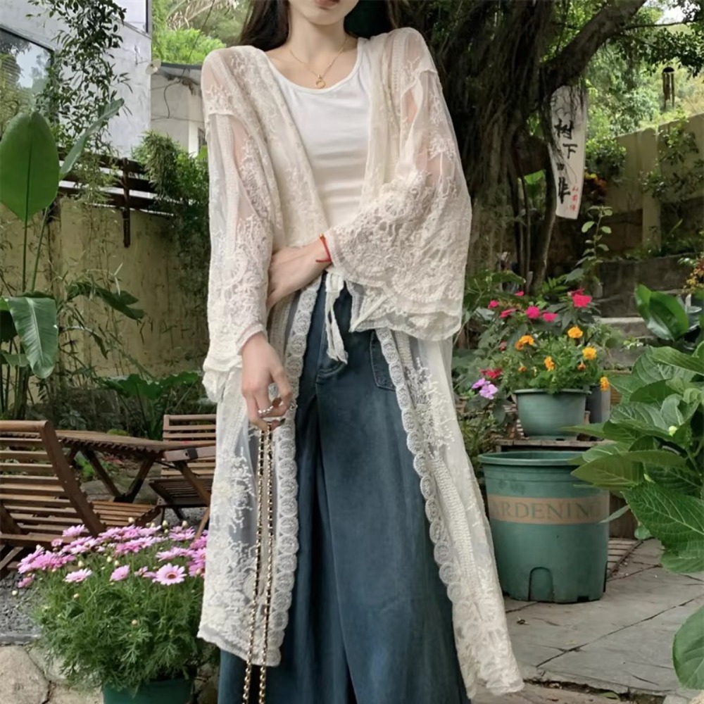 Lichtgewicht kant-en-klare blo - Kimono Sheer Floral recensie en prijs