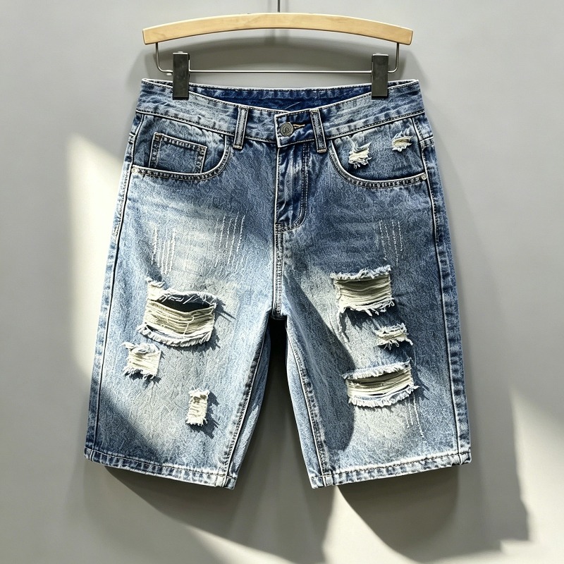 Heren Koreaanse stijl distress - Shorts Denim Frayed recensie en prijs