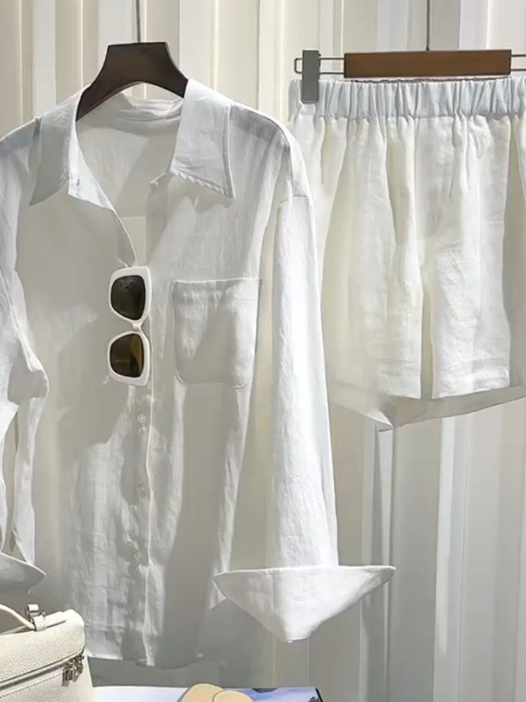 Zomer dames linnen shirt set,  - Linen Pant Wide recensie en prijs