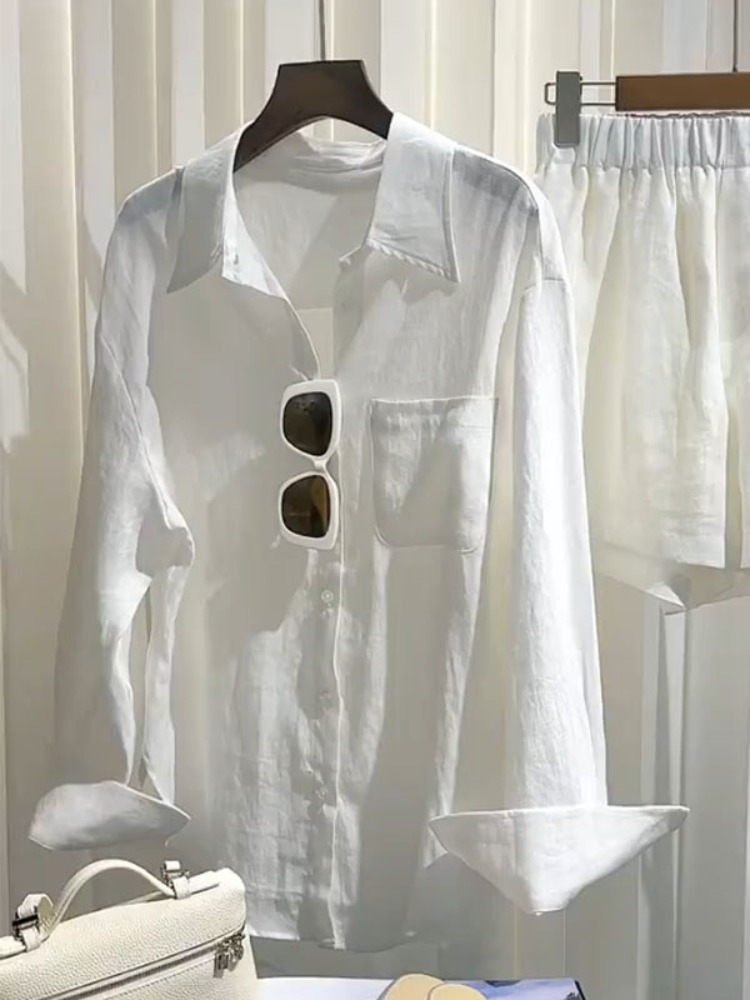 Zomer dames linnen shirt set,  - Linen Pant Wide recensie en prijs