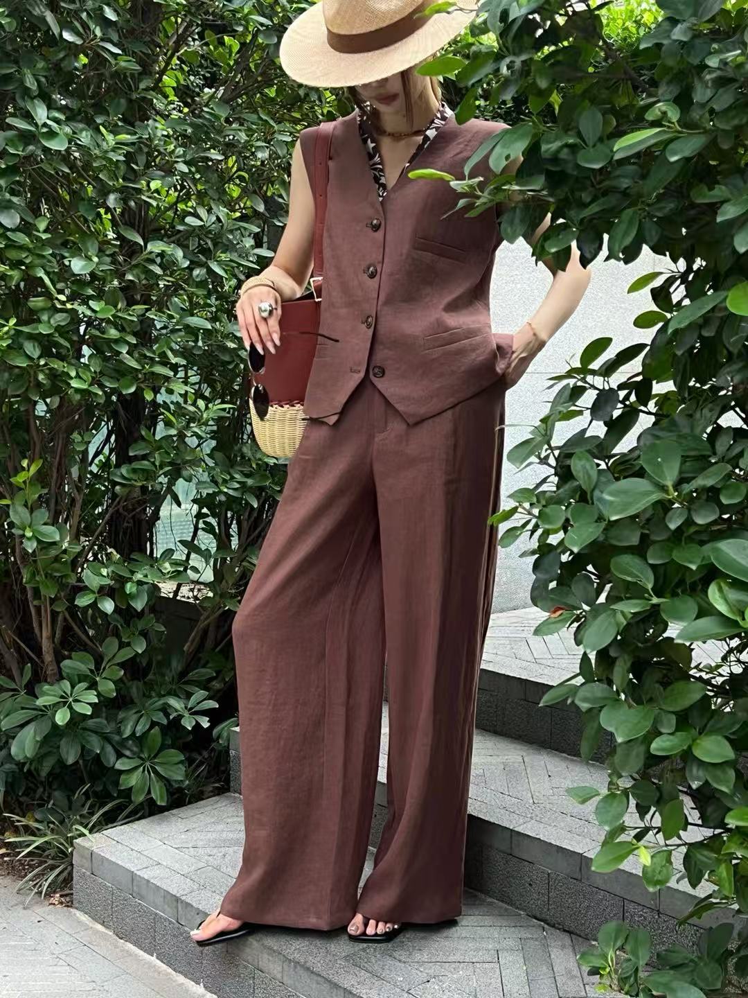 De elegante outfitset van oude - Linen Pant Wide recensie en prijs