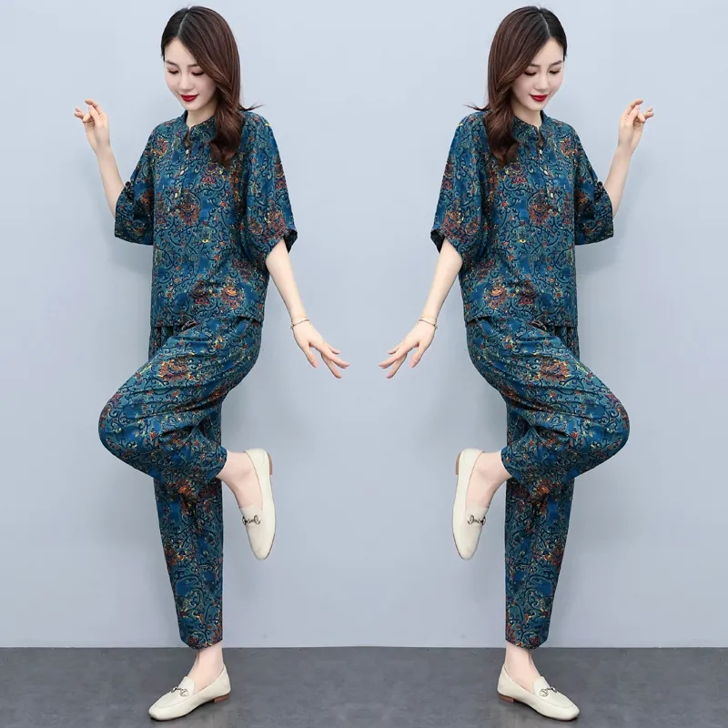Zomerpakken voor dames van mid - Linen Pant Wide recensie en prijs