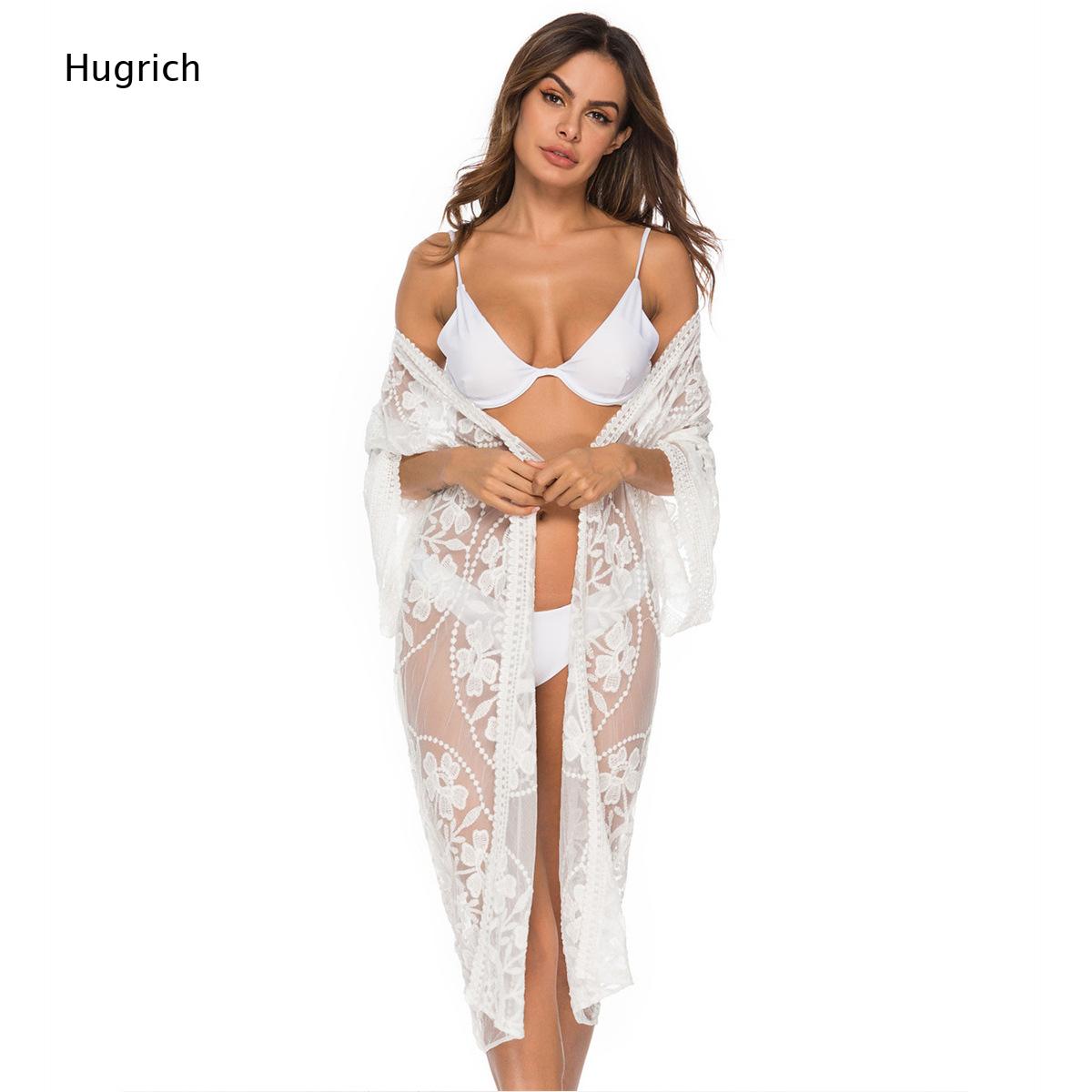 Witte kimono met bloemenborduu - Kimono Sheer Floral recensie en prijs