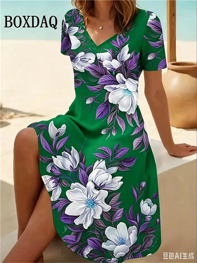 6XL Plus Size Vrouwen Jurken Z - Romper Floral Print recensie en prijs