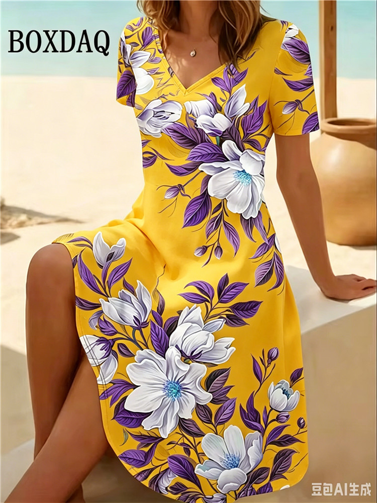 6XL Plus Size Vrouwen Jurken Z - Romper Floral Print recensie en prijs