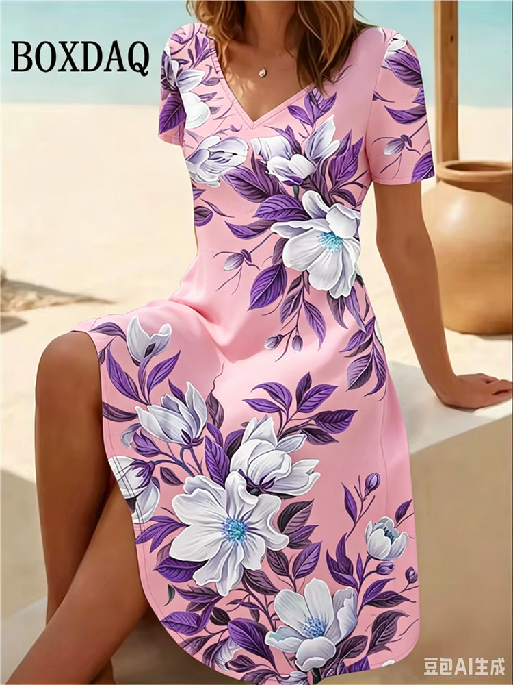 6XL Plus Size Vrouwen Jurken Z - Romper Floral Print recensie en prijs