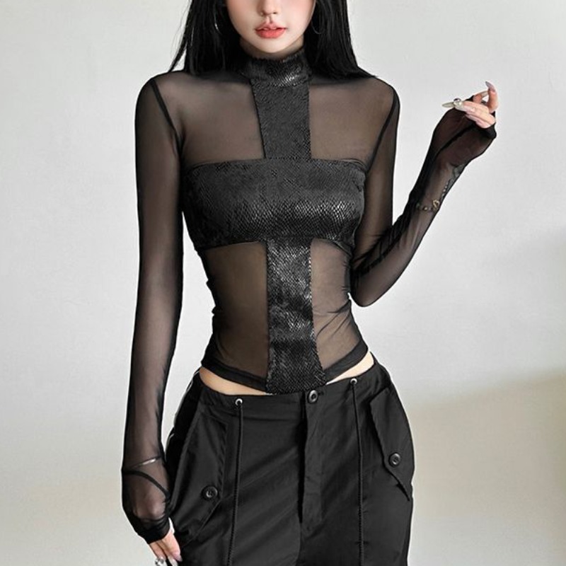 Amerikaanse stijl mesh bodysui - Blouse Off Shoulder recensie en prijs