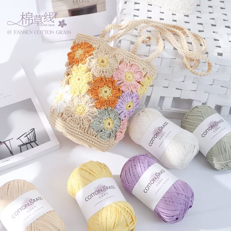 50g katoenen grasgaren raffia  - Crochet Bag Raffia recensie en prijs