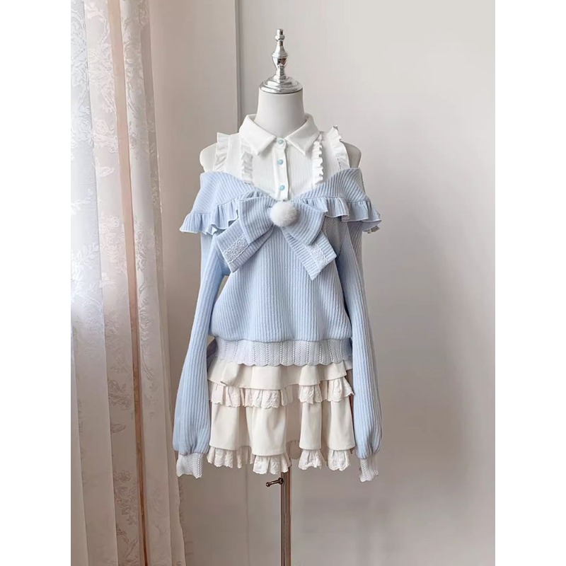 Kawaii Soft Girl Lolita 2-deli - Blouse Off Shoulder recensie en prijs