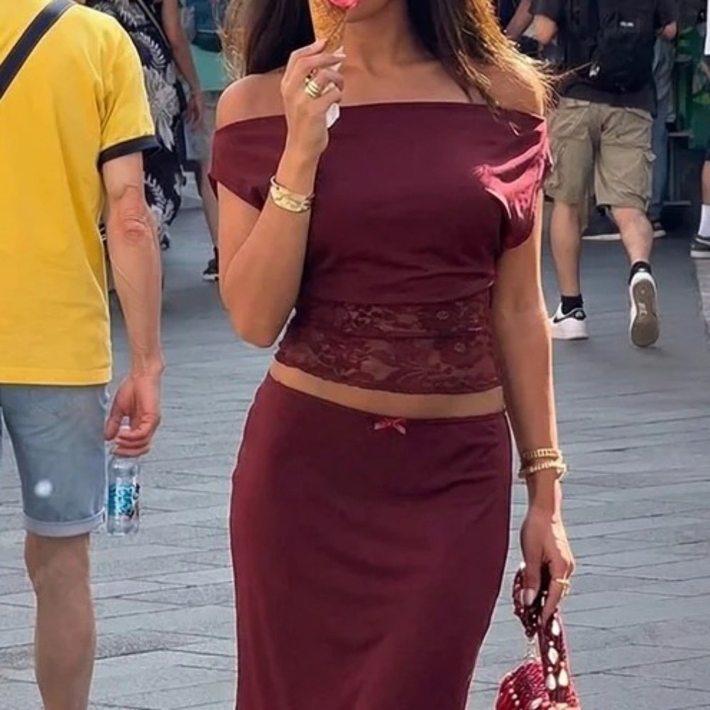 Off-shoulder top met kant en p - Blouse Off Shoulder recensie en prijs