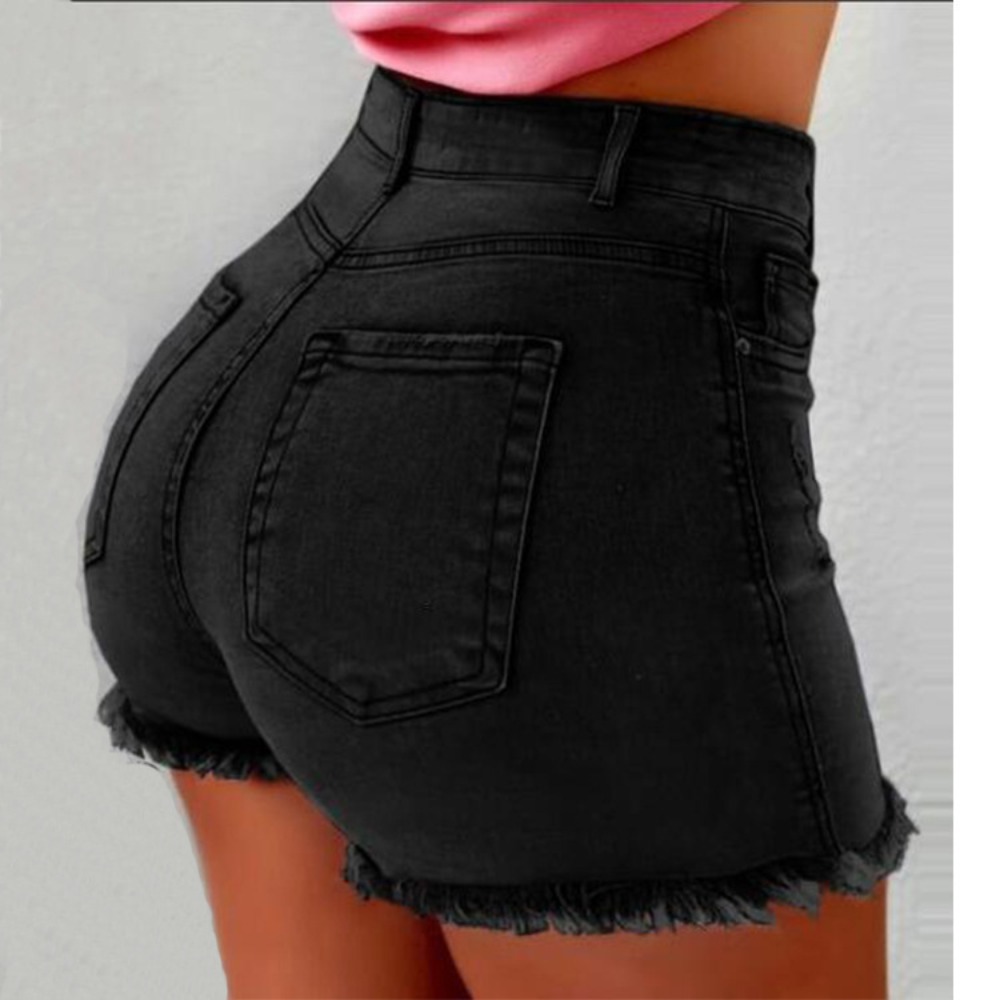 Denim shorts met hoge taille v - Shorts Denim Frayed recensie en prijs