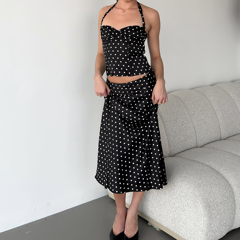 Tweedelig set met polkadot rok - Crop Top Crochet recensie en prijs