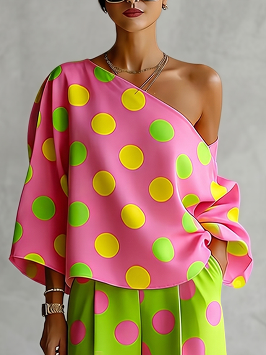 Missuoo Dames Polka Dot 2-deli - Blouse Off Shoulder recensie en prijs