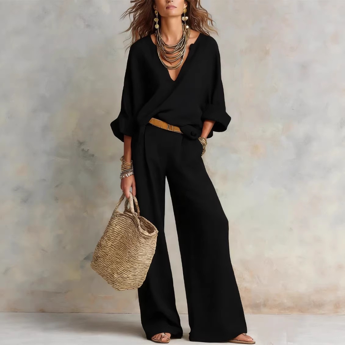 Vintage dames eenvoudige casua - Linen Pant Wide recensie en prijs