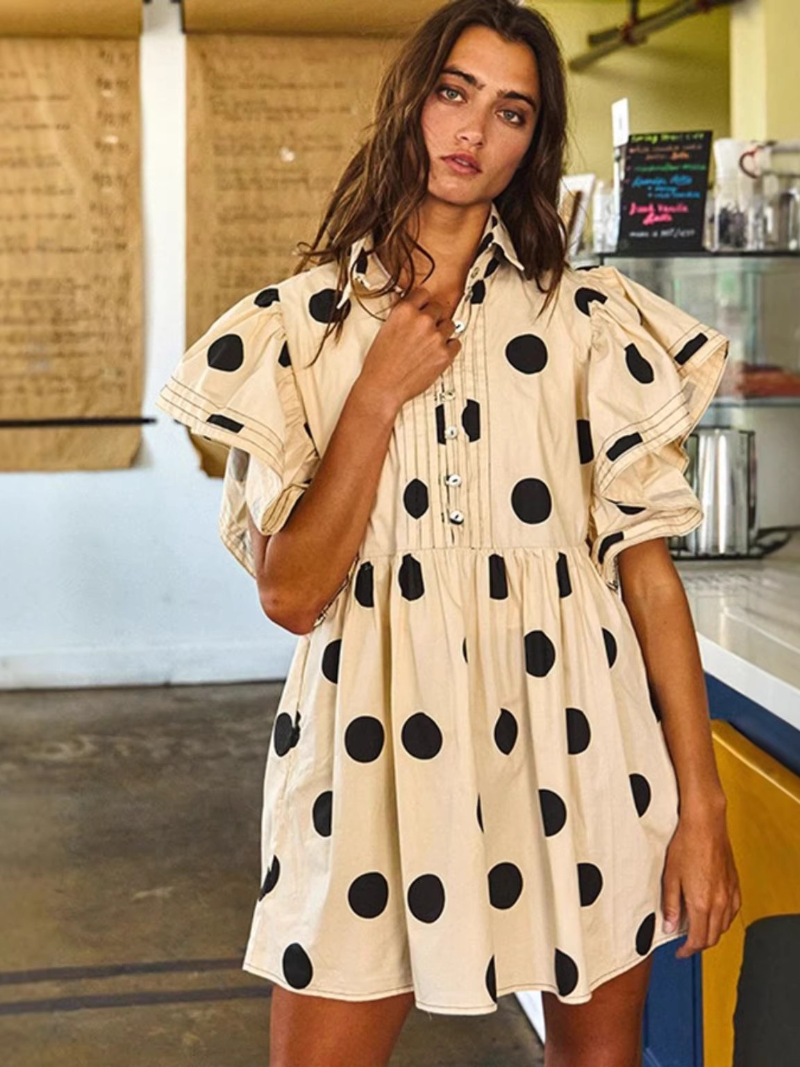 Lente Zomer Polka Dot Print of - Blouse Off Shoulder recensie en prijs
