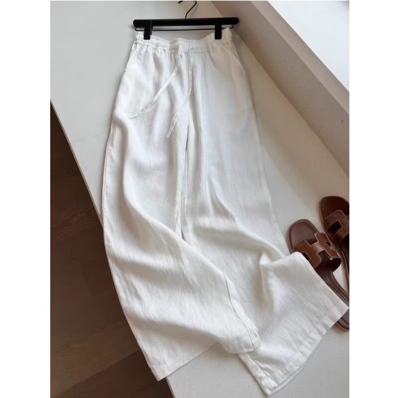 Koreaanse witte katoenen linne - Linen Pant Wide recensie en prijs