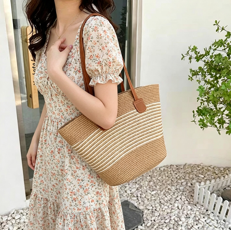 CLAREGQI gestreepte stro-tas v - Tote Bag Beach recensie en prijs