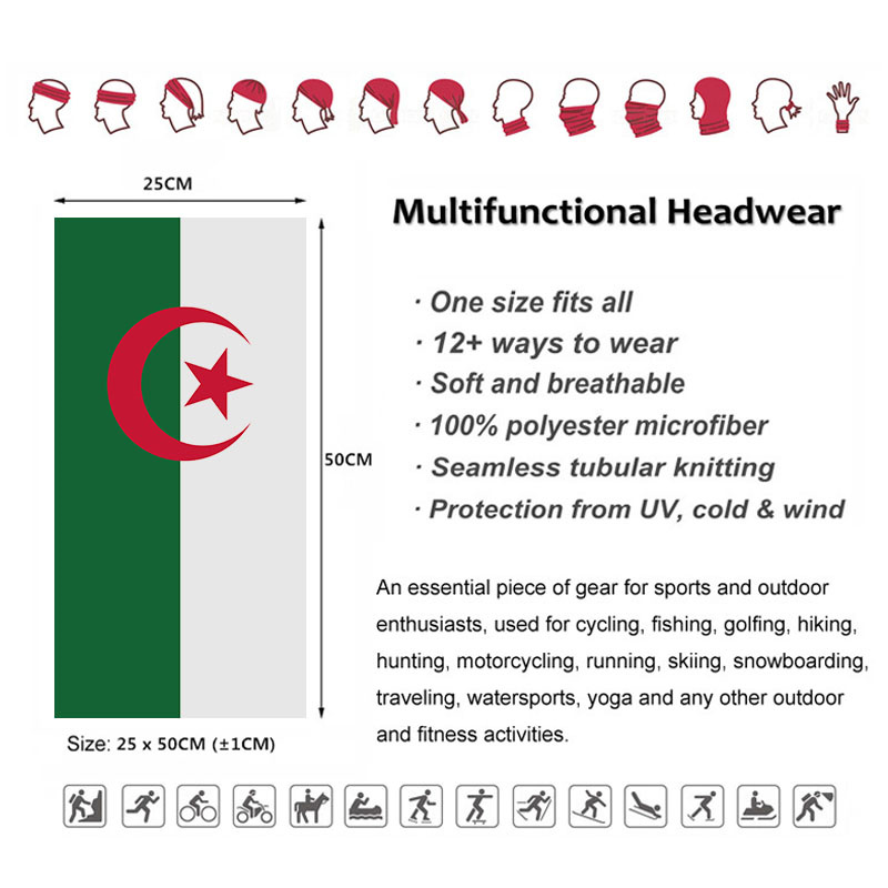 Algeria Vlag Bedrukt Bandana H - Headband Summer Knit recensie en prijs