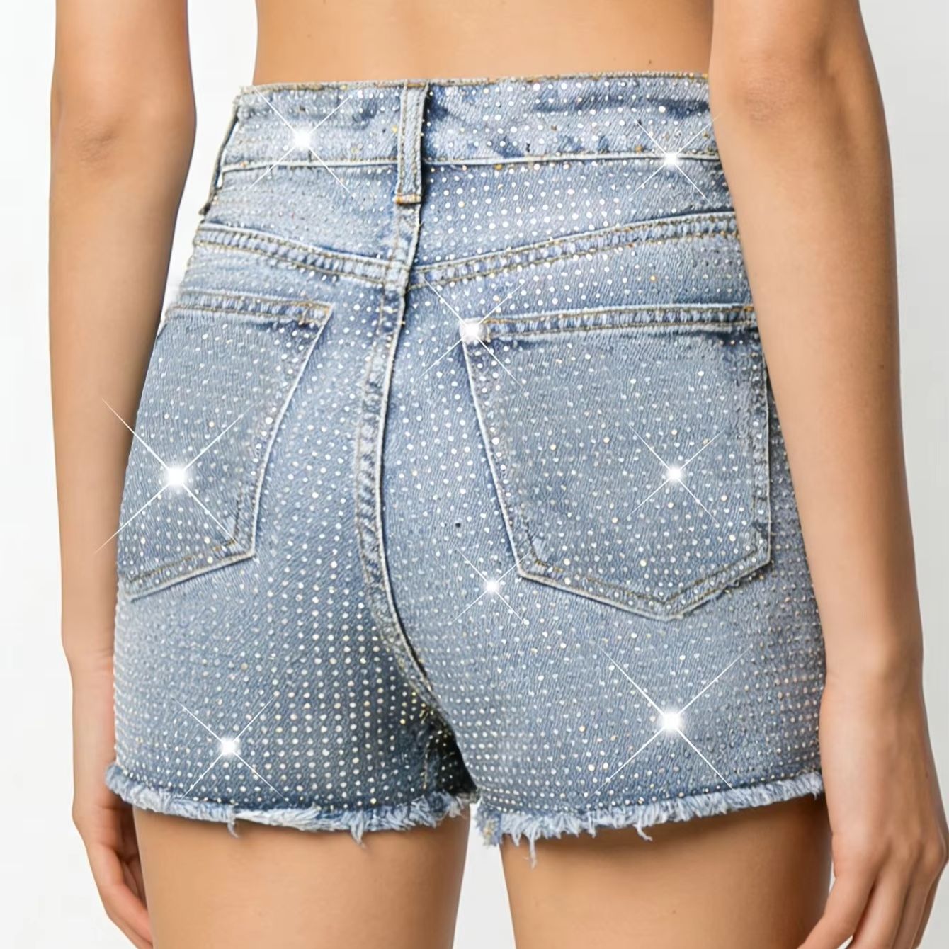 2026 Nieuwe Volledig Met Juwel - Shorts Denim Frayed recensie en prijs